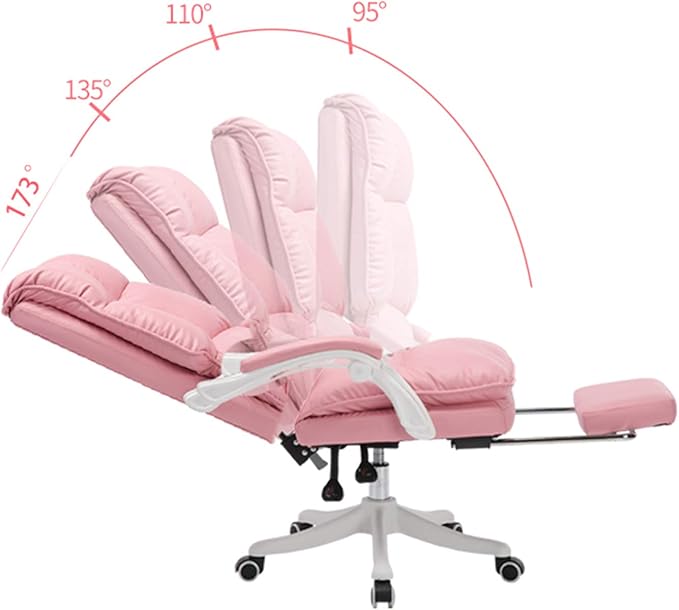 Desk Chair Massage Gaming Chair with Adjustable Armrests Support Rotation Seat for Sitting Room Reading Room Clothing Store(Size:42 * 72-108CMColor:Pink)
