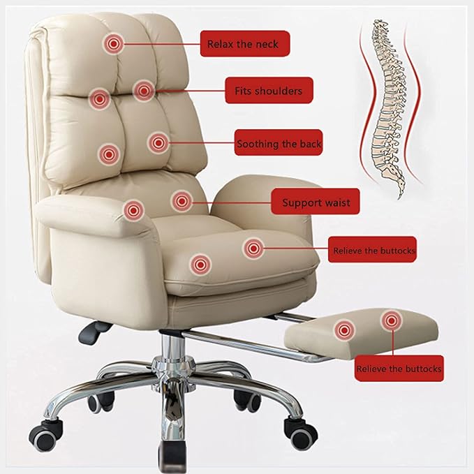 Computer Office Chair Swivel Task Chair Gaming Pink Chair Office Chair with Footrest with Adjustable Tilt Angle 360° Swivel High Back Pu Leather Executive Task Chair for Heavy People Home OfficePink