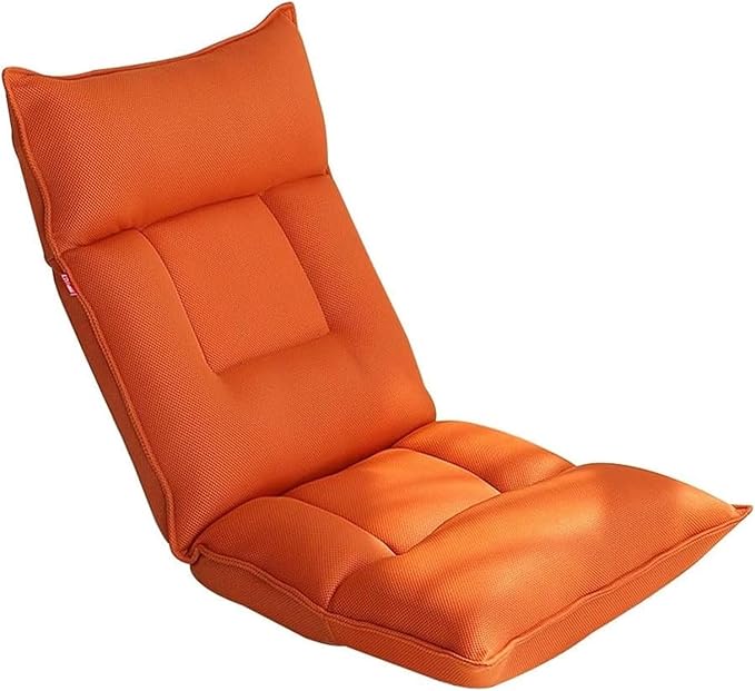 ELEFOCUS Folding Sofa Chair Folding Floor Chair Adjustment Bay Window Chair Removable and Washable Lounger Sofa Cushion(Orange)