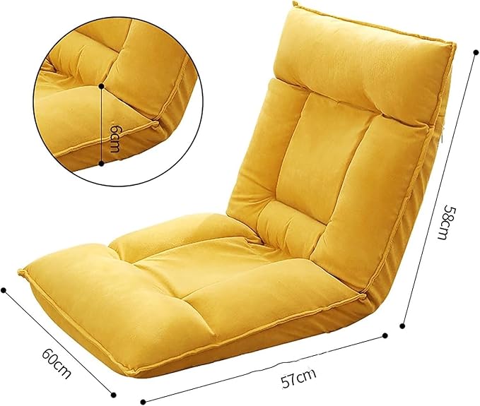 ELEFOCUS Adjustable Floor Gaming Chair for Adults - Ergonomic Lounge Seat with Back Support 5 Positions Perfect for Reading(C)