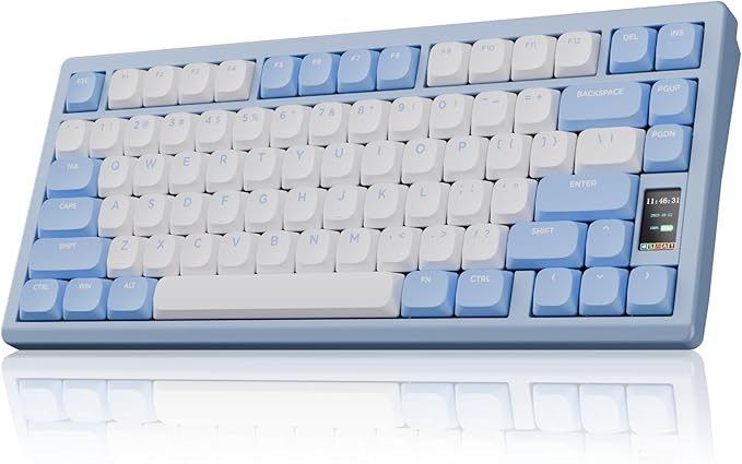 Mechanical Keyboard Chilkey ND75 LP Wireless Gaming Keyboard with LCD Screen Bluetooth 5.3/2.4G/USB-C Hot Swappable Per-Key RGB Custom Thin Front Wrist Rest Full-Aluminum PC/Mac Support