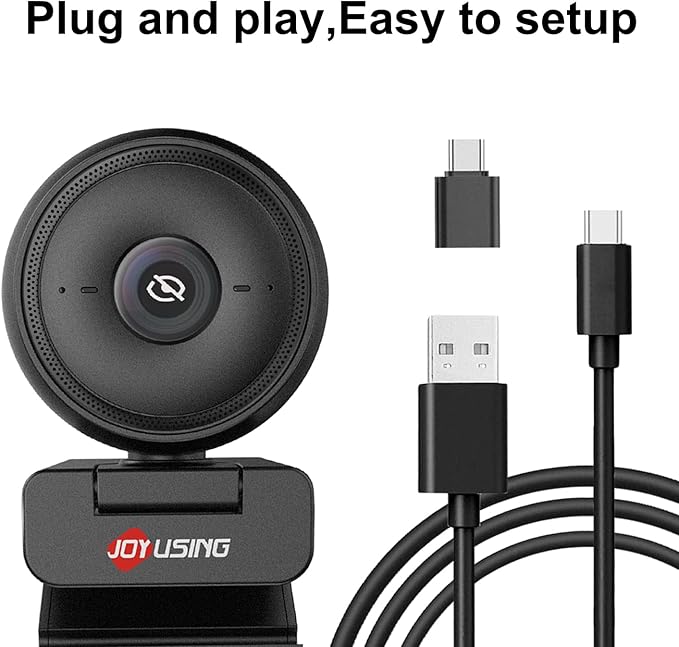 JOYUSING Flip600R 4K Webcam for PC - Ultra 4K HD Webcam with Tripod PDAF Autofocus Noise-Cancelling Mics 79° FOV Auto Light Correction Privacy Cover Streaming Camera for Gaming/Beauty