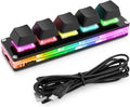 Ecarke Upgrade Black 5 Keys Mini Macro Mechanical Keyboard Gaming Keypad Hot Swap Game Keyboards USB Data Cable for Windows Mac OSU HID Standard Keyboard Cherry Shaft &amp RGB LED