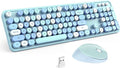 Wireless Keyboard and Mouse Combo 2.4G Full-Sized Ergonomic Keyboard Mouse 3 DPI Adjustable Cordless USB Keyboard and Mousefor PC/Computer/Laptop/Windows/Mac(Blue)