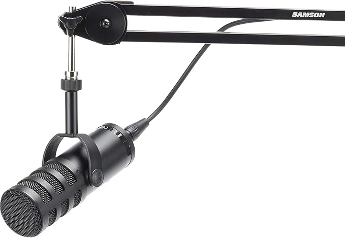 SAMSON Q9U XLR/USB Dynamic Broadcast Microphone + Desk Microphone Stand + Mic Cable + Cleaning Cloth