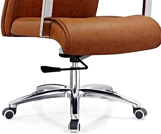 Office Brown Office Chair Computer Chair Leather Rotating Table and Chair Lift Gaming Chair Backrest Work Chair Game Seat Chair (Size:Free SizeColor:Brown)