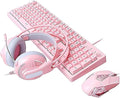 Gaming Keyboard and Backlit Mouse and Headset ComboUSB Wired Backlit KeyboardLED Gaming Keyboard Mouse SetHeadset with Microphone for PCLaptopWindows
