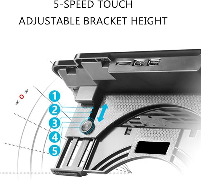 Laptop Cooling Pad Laptop Coolers for Notebook Gaming Fan Stable Stand Adjustable Gaming Laptop Coolers with 2 USB Port