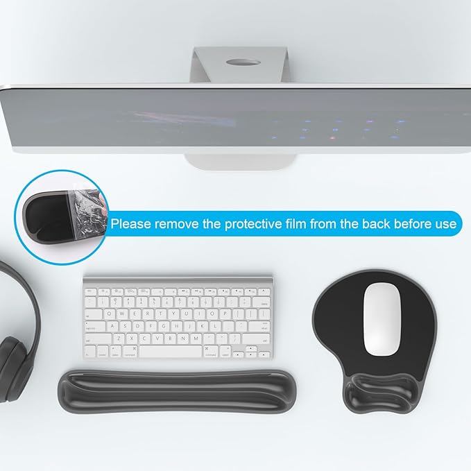 Gel Mouse pad &amp Keyboard Wrist Rest Set Ergonomic Keyboard and Mousepad with Wrist Support Keyboards Wrist Rest Computer Keyboards Pad Cooling Gel Black