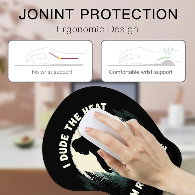 Mousepad Bigfoot Forest Sasquatch 1 (2) Ergonomic Wrist Support Non-Slip Base Mouse Mat with Wrist Rest Computer Mousemat for Desk Work Accessories Pad