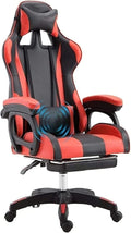 Office Office Chair E-Sports Chair Ergonomic Table and Chair High Back Racing Chair Game Office Chair Footstool Computer Chair Chair (Color:Red)