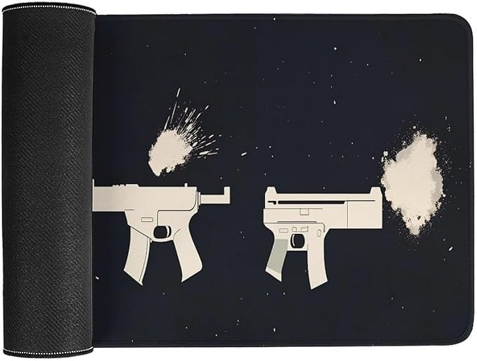 Handgun Mouse Pad Large Desk Mat Extended Keyboard Mouse Pad with Non-Slip Base and Stitched Edge Mouse Mat Desk Pad 30x16 Mouse Pads for Desk Home Office Gaming