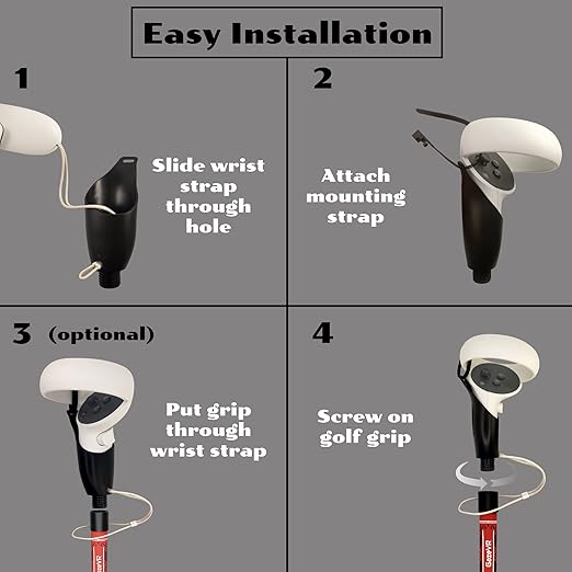 VR Golf Club Attachments for Oculus Quest 2 | Pro &amp Putter Grips | 2 Pack | Right &amp Left Controllers