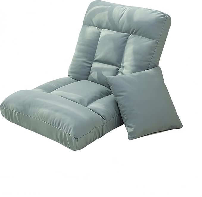 Folding Floor Chair with Back Support 5 Adjustable Position Padded Sleeper Bed Couch Recliner Comfy Floor Gaming Chair for Adults Meditation Reading Living Room Bedroom