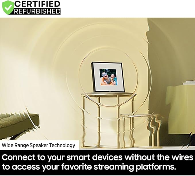 Samsung HW-LS60D/ZA Photo Music Frame Smart Speaker Dolby Atmos with Q-Symphony 2024 (Renewed) Bundle with 2 YR CPS Enhanced Protection Pack