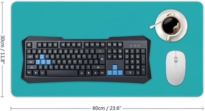 Desk Pad Large Mouse Pads Solid Ocean Blue Teal Desk Mat for Computer Laptop &amp Gaming Desk Mousepad Writing Mat for GamerOffice &amp Home 12 x 24inch