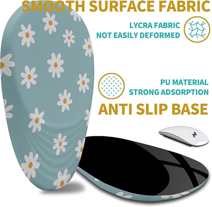 Hokafenle Ergonomic Mouse Pad Wrist Support with Stepped-Wedge Design Wrist Rest Pain Relief Mousepad Filled with Memory Foam Carpal Tunnel Mousepad for Wireless Mouse(12x8 inch Little Daisy)