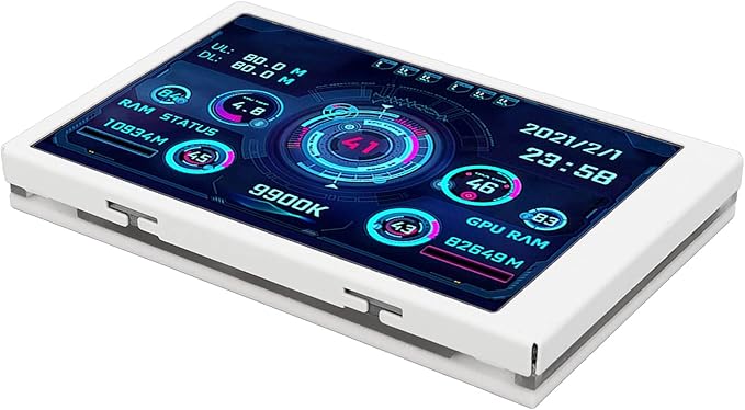 Computer Temp Monitor 320x480 Mini Screen PC Sensor Panel Display for Office (White)