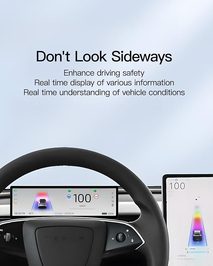 8.8 Smart LCD Display Original Instrumentation Data/Carplay/Video Inputs Exclusive to 2025 Model Y JuniperNavigationVoice Control