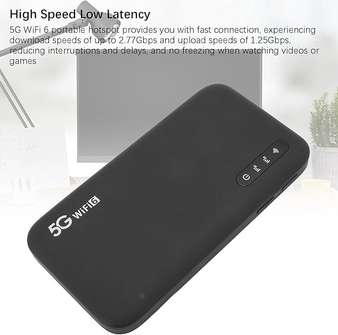 Pomya 5G Mobile Hotspot WiFi 6 Portable Router with SIM Card Slot for Home and Travel Support 16 Devices 6100mAh Battery SIM Not Included