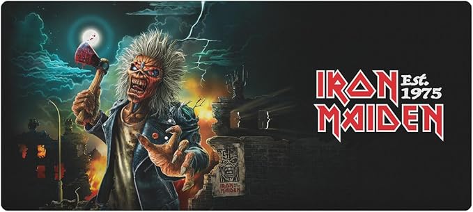 Head Case Designs Officially Licensed Iron Maiden Axe Eddie Art Graphic Art 37.4 x 15.75 x 0.16 inches (900 x 400 mm) - XL Gaming Office Desk PC Keyboard Mouse Mat Pad