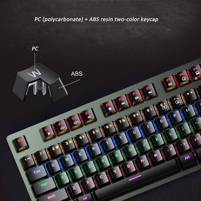 Mechanical Gaming Keyboard Wired Backlit Keyboard Anti-ghosting Gaming Keyboard Full Size Ergonomic Standard Keyboard for Desktop Computer PC (Black)