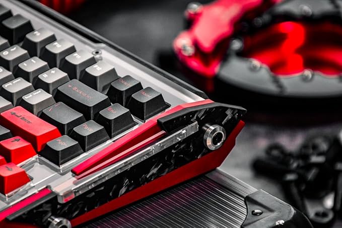 Black Diamond RT Hall Effect Magnetic Gaming Keyboard 75% 0.04mm Accuracy 8k Polling Rate 0.25ms Latency Leaf Spring Mount Mechanical Feel Custom Fixed-Wall Magnetic Switch Shadow Crimson