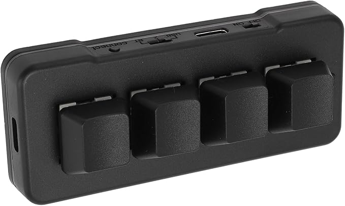 Programmable One Handed Macro Keyboard 4 Keys Mechanical Gaming Keyboard Copy Paste Mini Keyboard with RGB Lighting Blue Switch Triple Key Layer for Working and Gaming