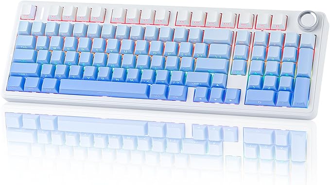 EPOMAKER X Aula F99 PRO Wireless Gaming Keyboard with 8000mAh Battery Hot Swappable Creamy Keyboard 2.4GHz/Type-C/BT5.0 NKRO RGB Backlit for Win/Mac/Gaming (Blue Gradient)
