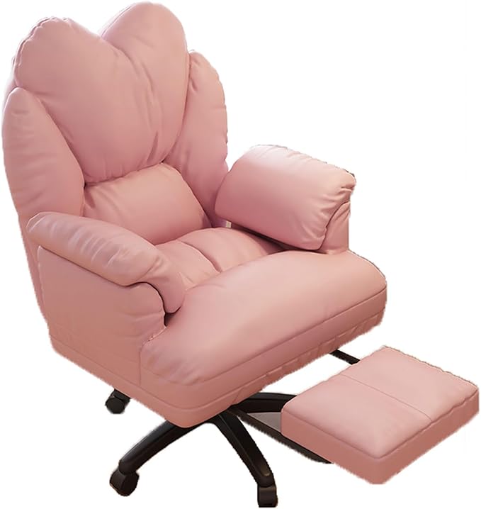 Computer Office Chairs Lazy Sofa Recliner for Bedroom Adjustable Lift Gaming Chair with Retractable Footrest and Wheels Swivel Video Gaming Chairs for Living Room