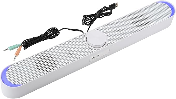 Wireless Speaker PC Speaker Computer Household Desktop Soundbar (White)