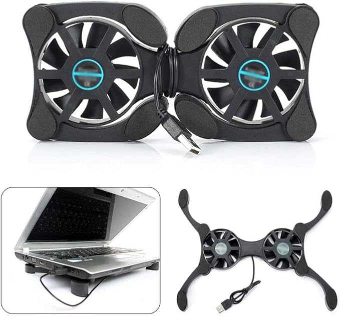2pcs 70mm Universal Foldable USB Laptop Cooler Quiet Anti-Slip Heat Dissipation Cooling Fan Bracket for Most Laptop