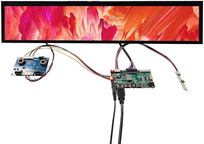 24 inch 1920x360 DV240FBM-NB0 IPS Capacitive Touch Sensor Panel Stretched Bar LCD Screen and USB SD Card Board