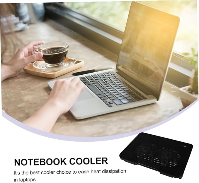 MERRYHAPY Laptop Cooling Pad Dual USB Fans Portable Notebook Cooler Stand for Enhanced Heat Dissipation Black