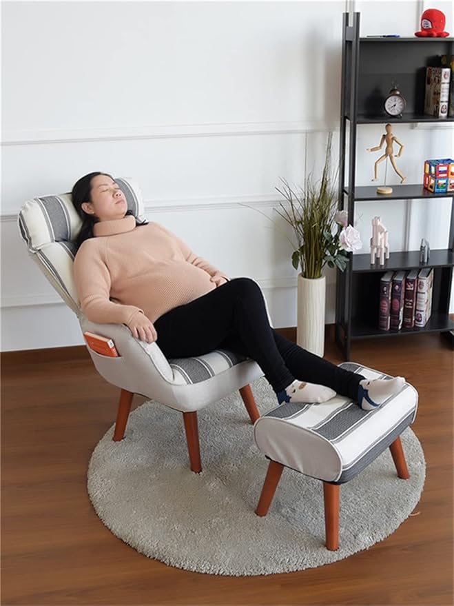 Office Chair Gaming Chair Computer Chair Sofa Low Swivel Chair Contemporary Swivel Arm Chair Home Living Room Furniture Reclining Folding Armchair (Color : Brown with Stool Size : 108x70x60