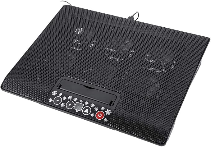 Laptop Cooler USB 6 Fans Cooling Pad Base with Blue LEDs Angle Mounts Stand with Ergonomic Design Super Quiet and Wind Speed