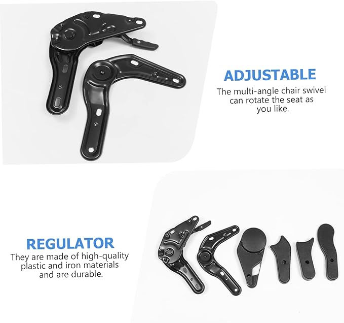 Healifty 6 Pcs Professional Multi Angle Chair Regulators Gaming Chair Adjusters Replacement Parts with Iron Core and Plastic Shell Black