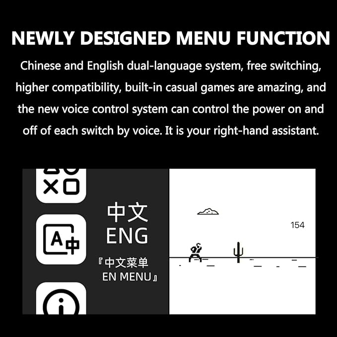 8 Port USB Docking Station USB Expansion Dock 1.54-inch IPS Color Screen 10 Levels Brightness Adjustment 8-Way Switch Total Switch + Button + Voice Controlfor Phones Tablets and Gadgets