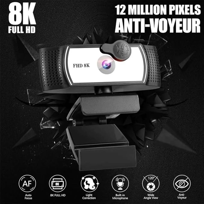 8K/4k Webcam 1080p Camera Live Broadcast 2k Driver-Free Laptop Computer Web Cam Camera Wihe Microphone(2K)