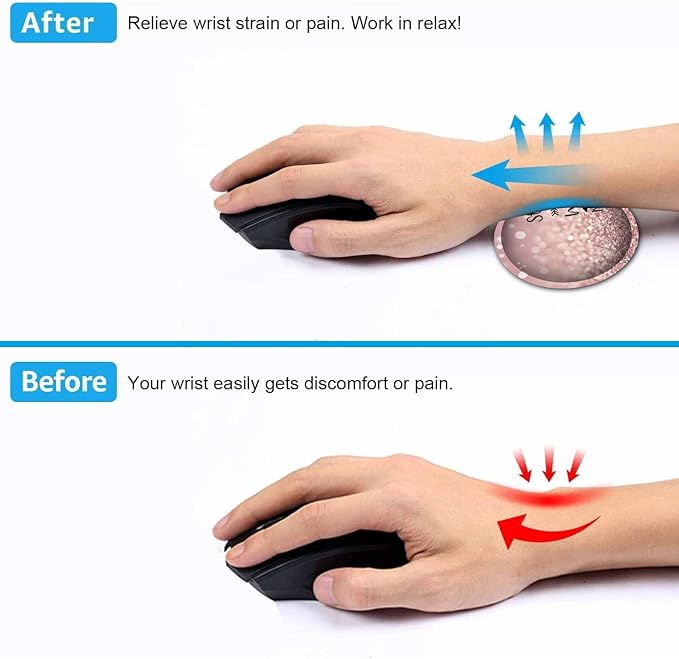 Large Gaming Mouse PadExtended Waterproof Desk Pad Protector (31.5 x 11.8) Ergonomics Memory Foam Mouse Wrist Rest Supportfor Home Office LaptopHard Work Inspirational Quotes Pink Gilt Mouse Mat