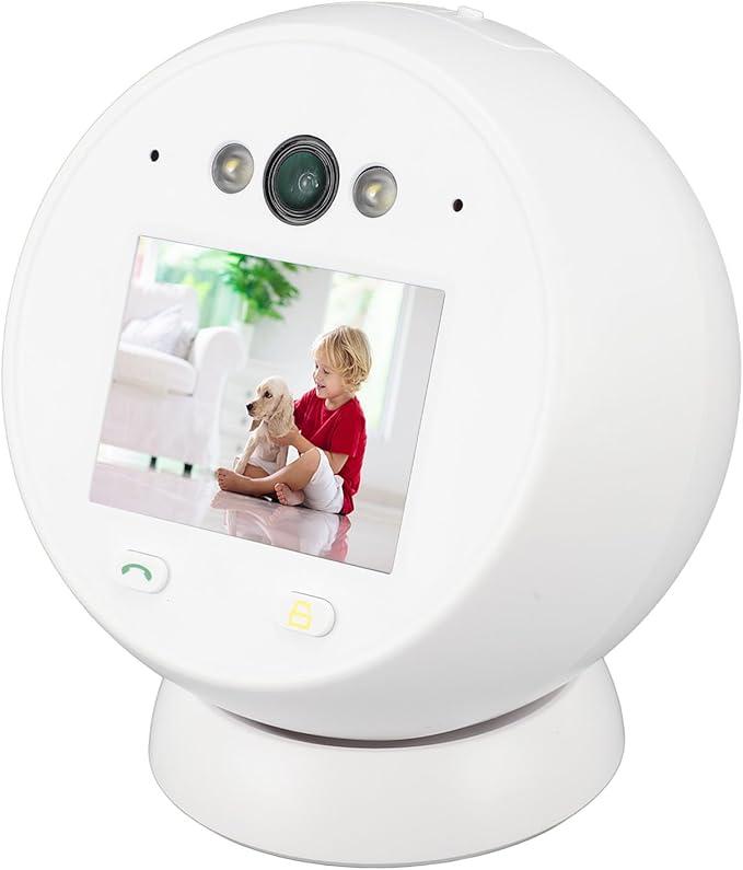 2 Way Video Security Camera Smart Video Call Camera with 2.8in Screen Technology Night Cloud Storage for Indoor Use Support 2 Way Voice Video White Infrared Double Light