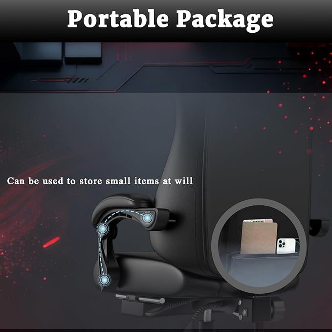 Ergonomic Gaming Chair Video Game Chair with Pocket Spring Cushion and Footrest Height Adjustable Computer Chair with Swivel Seat and Headrest (White)
