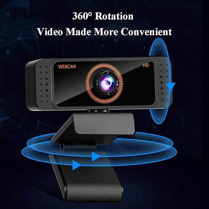 GIZNXBA Webcam 1080P with Microphone for PC/Laptop USB Computer Camera Plug &amp Play with 90° Wide-Angle Lens for Video Calls Live Streaming Gaming &amp Online Meetings
