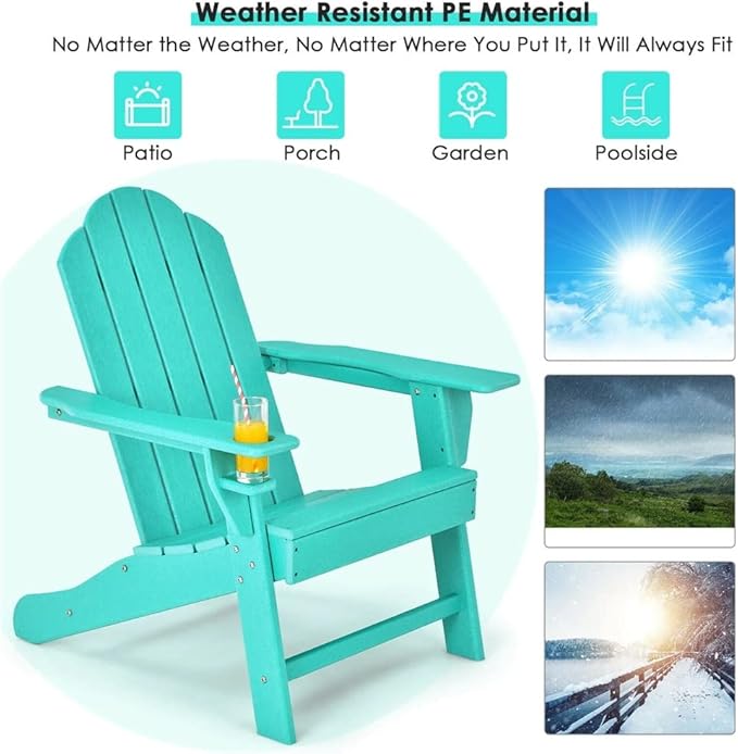 Office Chair Gaming Chair Computer Chair Patio Chairs Garden Terrace with Cup Holder Turquoise