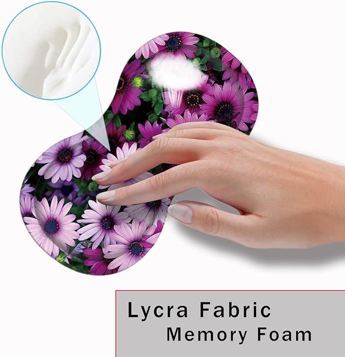 Mouse Pad with Wrist Support + Desk Mat + Coaster 3 in 1 Set XXL Large Gaming Mousepad Ergonomic Mouse Pads for Desk Computer Laptop OfficeAfrican Daisy