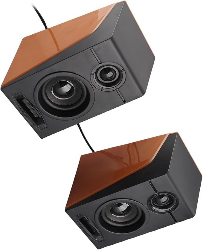 USB Wired PC Speakers HiFi Desktop Speakers with Bass and Volume 35mm. Plug and Play Computer Speakers for Laptops TVs Phones 2 x 3W ABS Sound System with
