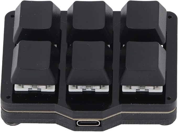 Mechanical Gaming Keyboard with Programmable Macro Support One Handed 6 Key Hotkeys Real time Floating One Click Start USB Type C Wired for Computers
