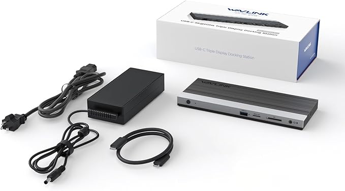 WAVLINK USB C Docking Station 4K Triple Display (2 HDMI + 1 Displayport) with 100W PC Charging Gigabit Ethernet 4 USB 3.0 SD/TF Card Slot Audio for Dell HP MacBook Lenovo and Other USB C Laptops