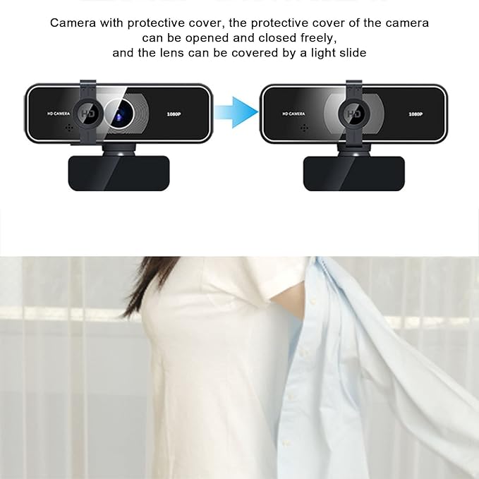 Webcam C 1080p USB Webcam with Rotatable 360° ible Stand Plug and Play PC C for Win10 Win7 Built in Phone