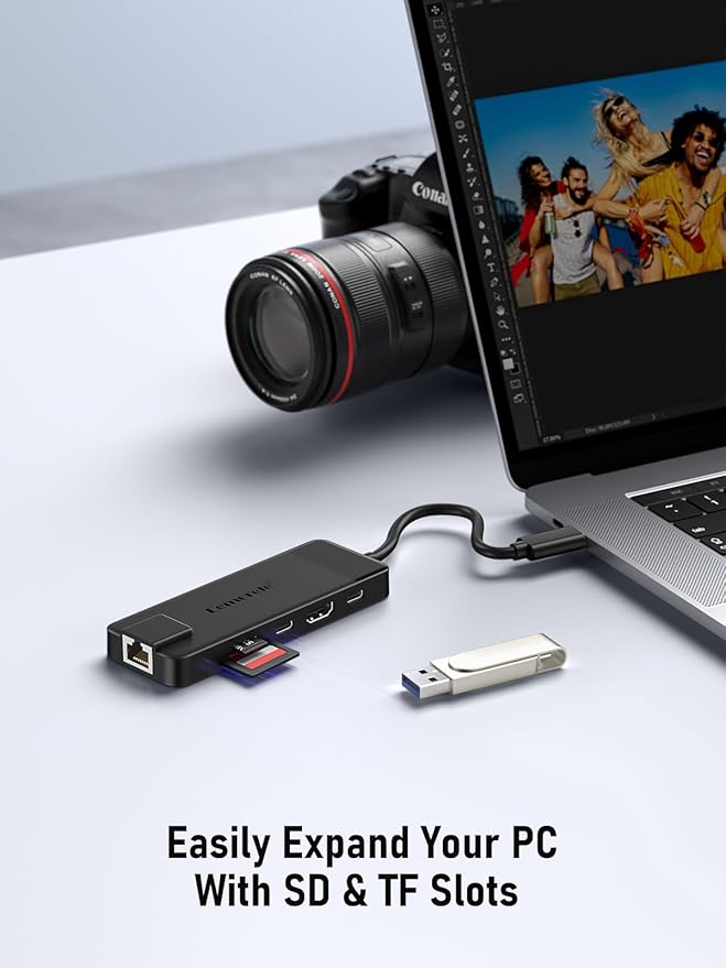 USB C Docking Station - 10 in 1 with Gigabit Ethernet 4K HDMI 4*USB A 3.0/2.0 100w PD USB-C 3.0 SD/TF USB Hub Multiport Adapter for MacBook Pro/Air